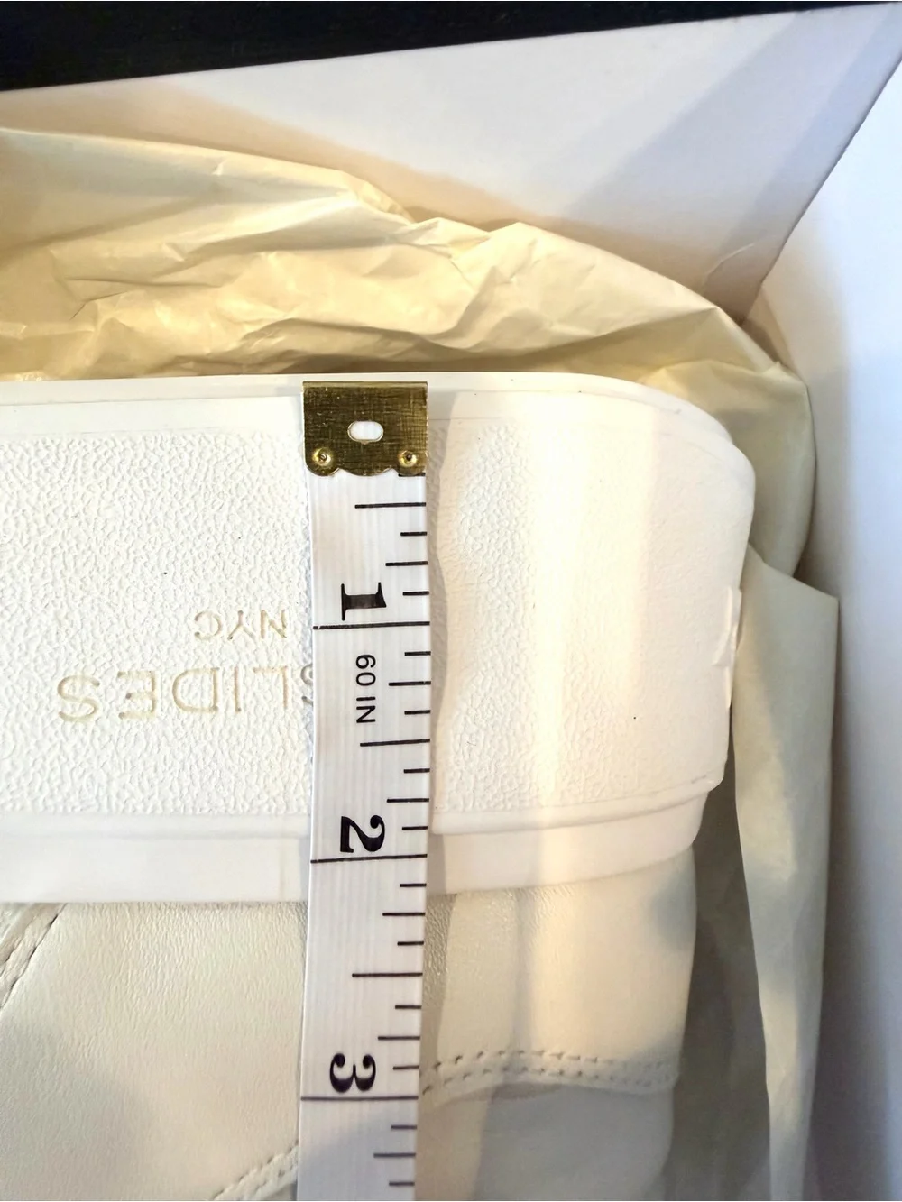 J Slides NYC White Leather Platform Sneakers Size 6 NIB
